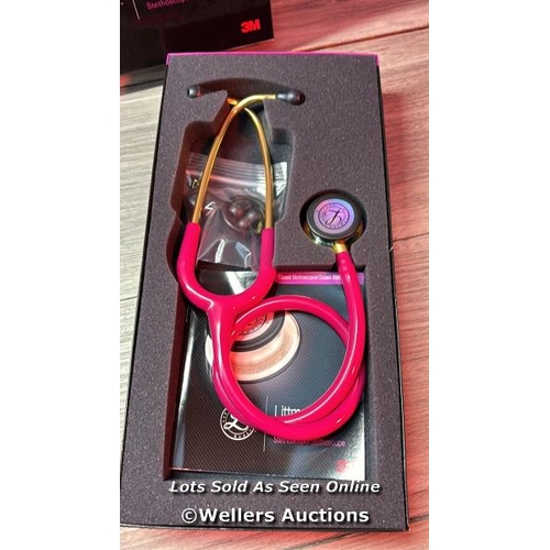 8139 - 3M LITTMANN CLASSIC III MONITORING STETHOSCOPE, RAINBOW-FINISH, RASPBERRY TUBE, 69 CM, 5806 / MINIMA... 