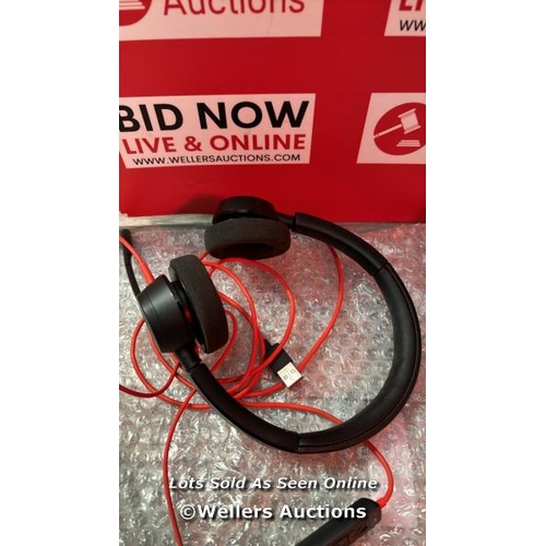 8147 - PLANTRONICS � BLACKWIRE 3320 USB-A (POLY) � WIRED, DUAL-EAR (STEREO) HEADSET WITH BOOM MIC � USB-A T... 