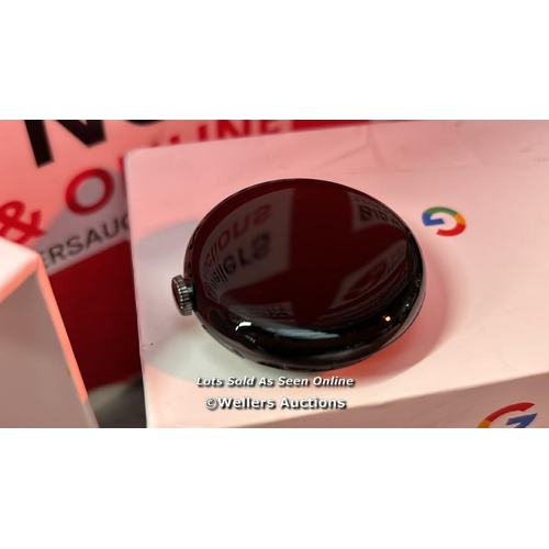 8163 - GOOGLE SMARTWATCH, USB, BLACK WITH OBSIDIAN STRAP, ONE SIZE / NO CHARGER OR STRAP / WATCH FACE ONLY ... 