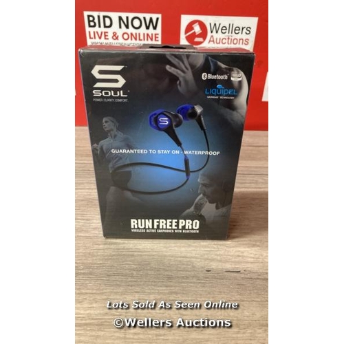 3453 - SOUL RUN FREE PRO WIRELESS ACTIVE EARPHONES WITH BLUETOOTH / NEW / F3