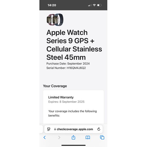 8076 - APPLE WATCH SERIES 9 (GPS + CELLULAR) - GRAPHITE STAINLESS STEEL - SMART WATCH WITH SPORT BAND - MID... 