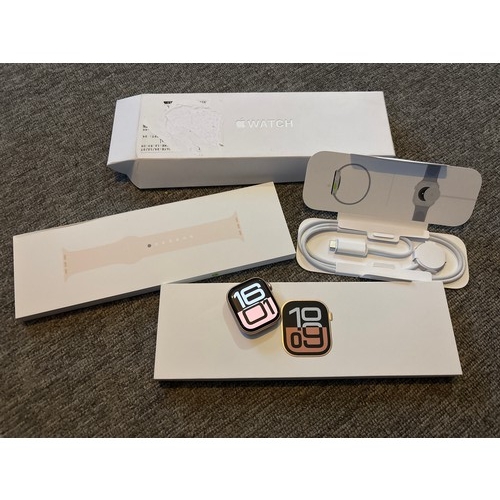 8077 - APPLE WATCH SERIES 10 GPS, 46MM PEACH ALUMINIUM CASE WITH PEACH SPORT BAND M/L, MWWQ3QA/A / APPEARS ... 