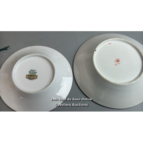 120 - Collection of porcelain mainly tea & coffee cups including a Luneville floral teacup and saucer, Roy... 