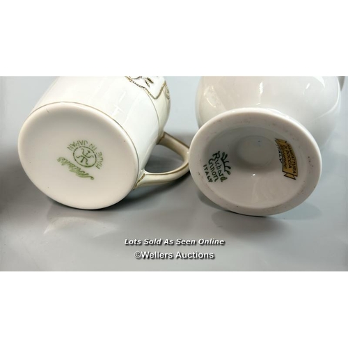 120 - Collection of porcelain mainly tea & coffee cups including a Luneville floral teacup and saucer, Roy... 