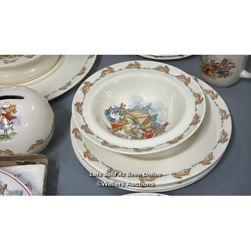 88 - Assorted children's porcelain including Royal Doulton Bunnykins most copyright dated 1936, Wedgewood... 