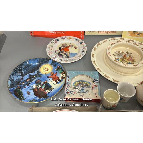 88 - Assorted children's porcelain including Royal Doulton Bunnykins most copyright dated 1936, Wedgewood... 