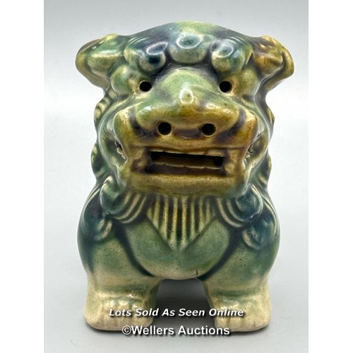 126 - Vintage Majolica glazed Foo Dog, 9cm high / AN47