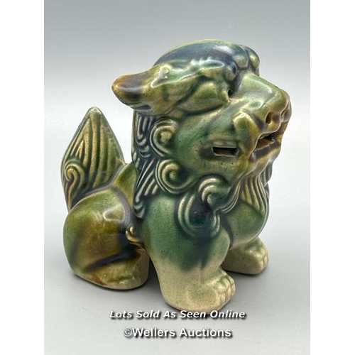 126 - Vintage Majolica glazed Foo Dog, 9cm high / AN47