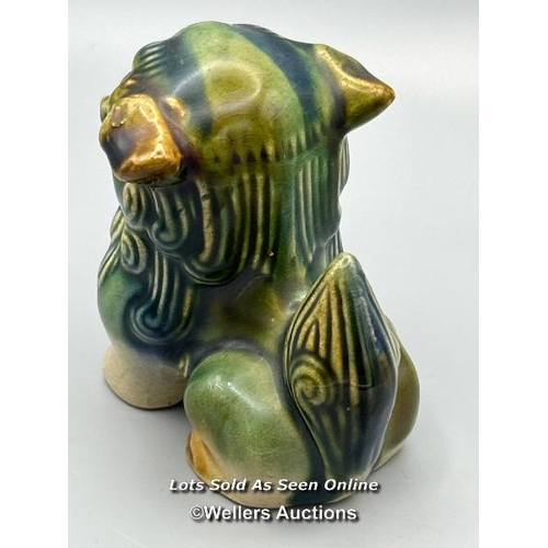 126 - Vintage Majolica glazed Foo Dog, 9cm high / AN47