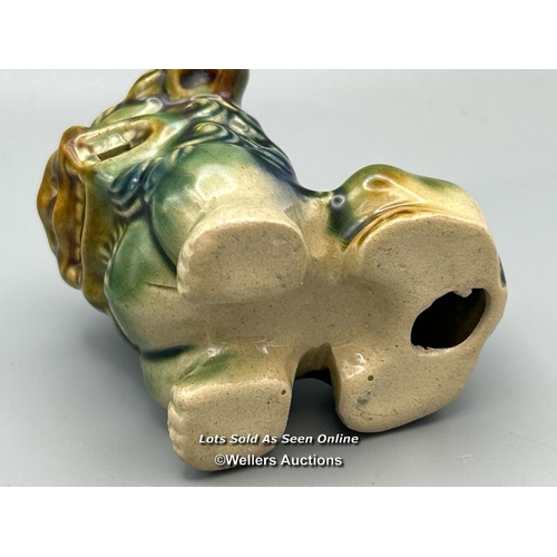 126 - Vintage Majolica glazed Foo Dog, 9cm high / AN47