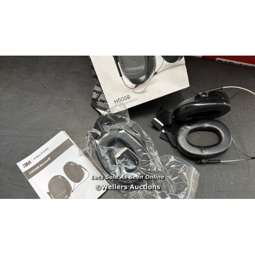 5037 - 3M PELTOR WELDING EARMUFFS, 24 DB, BLACK, NECKBAND, H505B-596-SV / APPEARS NEW, SEE IMAGES / G68