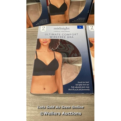 4005 - 6X LADIES NEW CAROLE HOCHMAN ULTIMATE COMFORT BRA 2PK L / W3