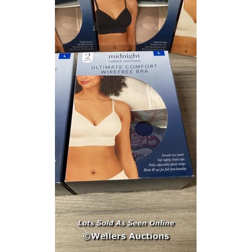 4005 - 6X LADIES NEW CAROLE HOCHMAN ULTIMATE COMFORT BRA 2PK L / W3