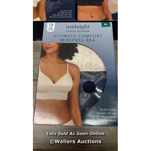 4016 - 6X LADIES NEW CAROLE HOCHMAN ULTIMATE COMFORT BRA 2PK XL / A28