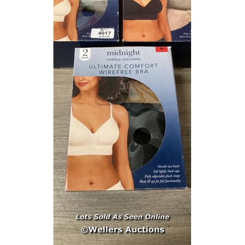 4017 - 6X LADIES NEW CAROLE HOCHMAN ULTIMATE COMFORT BRA 2PK M / L / A28