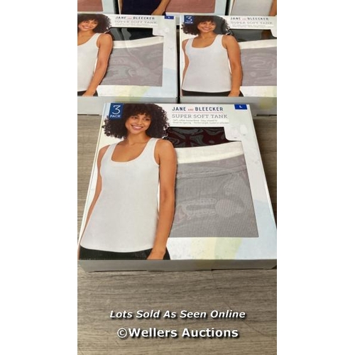 4018 - 6X LADIES NEW JANE AND BLEECKER SUPER SOFT TANK TOPS 3PK L / A28