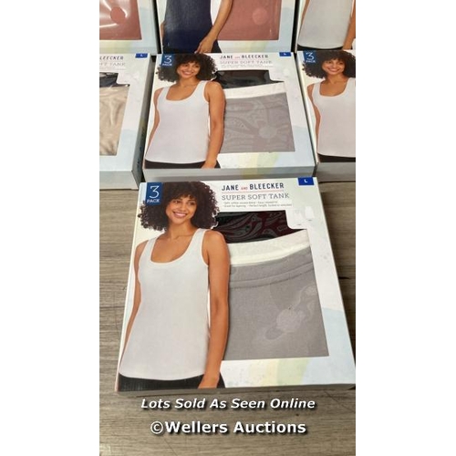 4020 - 7X LADIES NEW JANE AND BLEECKER SUPER SOFT TANK TOPS 3PK L / A28