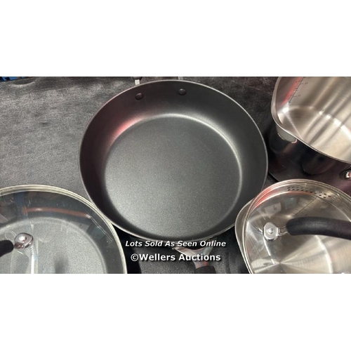 4544 - PRESTIGE STAINLESS STEEL COOKWARE SET, 13 PIECE / MINIMAL SIGNS OF USE / E37