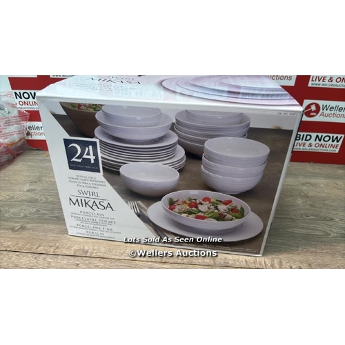 4549 - MIKASA SWIRL PORCELAIN DINNERWARE SET, 24 PIECE / D31