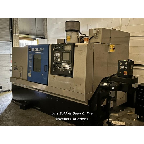 1 - Hitachi Seiki Hicell 23II CNC Lathe, comes with accessories and ABAC air compressor as shown in the ... 