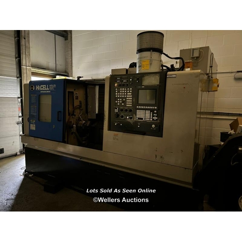 1 - Hitachi Seiki Hicell 23II CNC Lathe, comes with accessories and ABAC air compressor as shown in the ... 