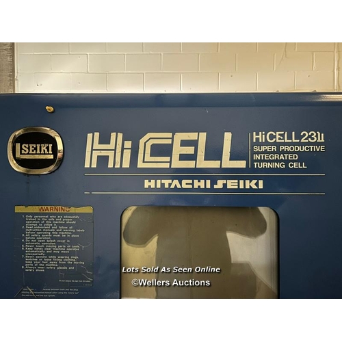 1 - Hitachi Seiki Hicell 23II CNC Lathe, comes with accessories and ABAC air compressor as shown in the ... 