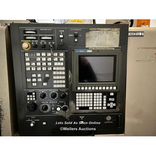 1 - Hitachi Seiki Hicell 23II CNC Lathe, comes with accessories and ABAC air compressor as shown in the ... 