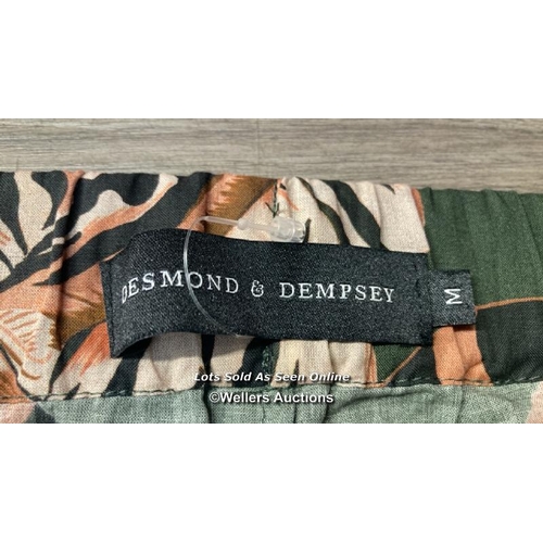 9016 - DESMOND & DEMPSEY PJ SHORTS TEE&TRS RAYAS PRINT M GREEN