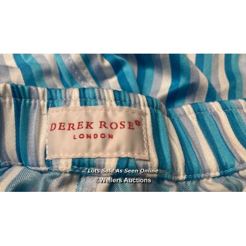 9047 - DEREK ROSE BOXER MOD VERT STRIPE MF S LT BLUE