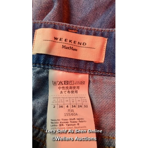 9066 - WEEKEND MAX MARA PANT VEGA DENIM TROUSER 4 NAVY 002 / APPEARS NEW WITH TAGS / SEE IMAGES