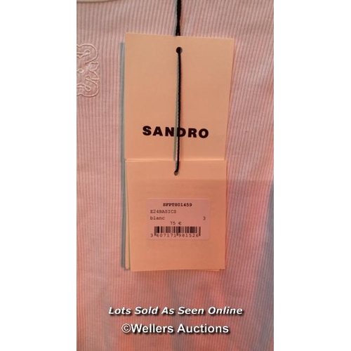 9068 - SANDRO E24BASICS 3 WHITE TANK TOP / SIZE 3 /  APPEARS NEW WITH TAGS / SEE IMAGES / RRP: �75