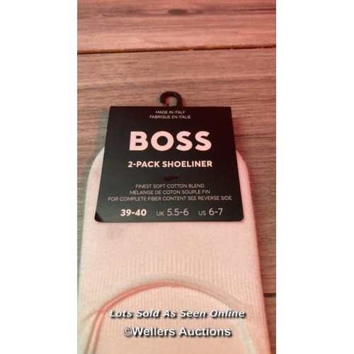 9089 - HUGO BOSS SOCK 2PK INVIS LINER 39-40 100 - WHT / 39-40 / SOME MARKS / SEE IMAGES / RRP: �14