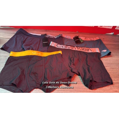 9152 - GENTS NEW UNDERWEAR INCL. EMPORIO AMRMANI (L), CALVIN KLEIN BOXER TRUNK (L), PAUL SMITH BOXER TRUNK ... 