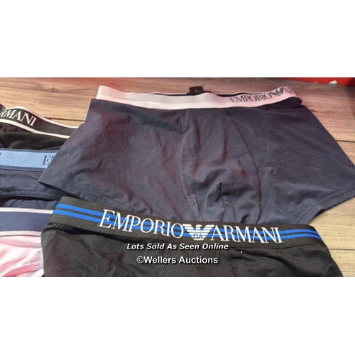 9157 - GENTS NEW UNDERWEAR INCL. X5 EMPORIO ARMANI / X3 BRIEFS CORE LOGO (M), SOFT TOUCH TRUNKS (M), TRUNK ... 