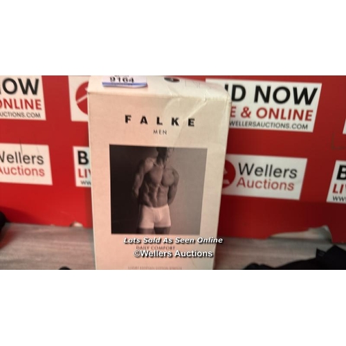 9164 - FALKE BOXERBRIEF 2PK DAILY COMFORT S 3000/BLA / SIZE S / BLACK / APPEARS NEW IN OPEN BOX / RRP: �40