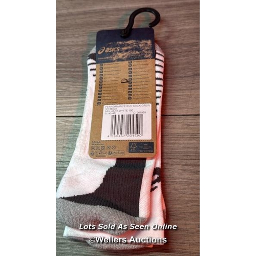 9191 - ASICS SOCKS PERFORMANCE RUN CREW III 100/B / SIZE 43-46 / APPEARS NEW IN PACKAGING / SOME MARKS / SE... 