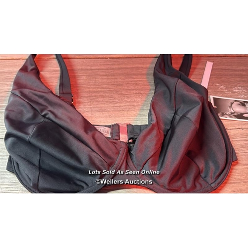 9231 - D + SWIM THE LINE BLACK BIKINI TOP / SIZE 34G / APPEARS NEW WITH TAGS / SEE IMAGES