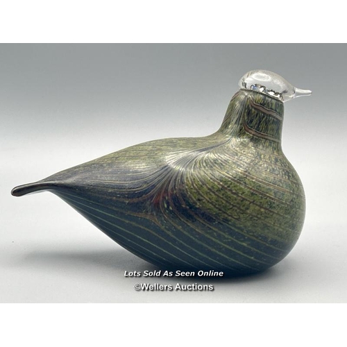 163 - Oiva Toikka (Finnish, 1931-2019) glass model of a bird, signed 'O.Toikka Nuutajärvi' with IIttala Fi... 