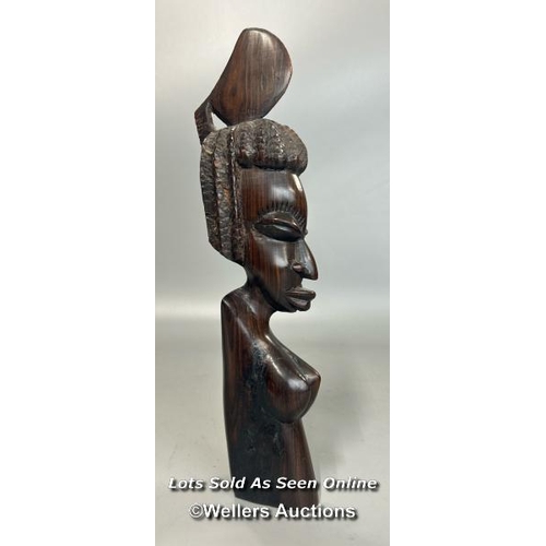 170 - African tribal carving of a woman, 34cm high / T42