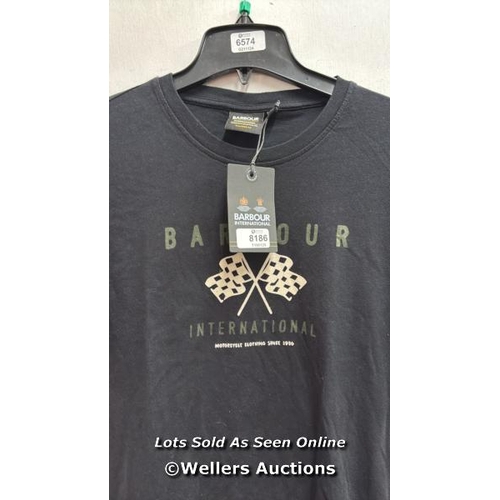 8186 - BARBOUR INTERNATIONAL VICTORY FLAGS T-SHIRT / M / BLACK / RRP: 34.95 / NEW / R1