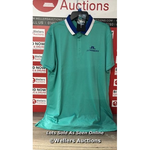 8193 - J LINDEBERG BENJI POLO SHIRT / REG XXL / BRIGHT AQUA / RRP:65 / G83