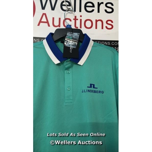 8193 - J LINDEBERG BENJI POLO SHIRT / REG XXL / BRIGHT AQUA / RRP:65 / G83