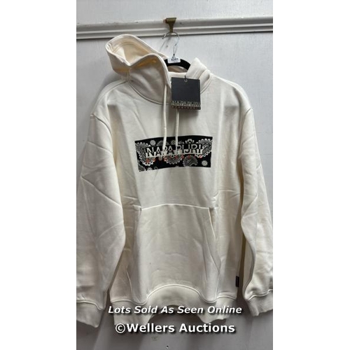 8207 - NAPAPIJRI ANDESITE HOODY / WHITE WHISPER / LOOSE FIT / L / RRP: 85 / NEW / R1