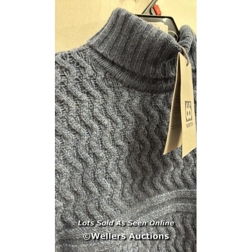 8213 - 66 NORTH ROLL NECK BYLUR CABLE SWEATER / L / DARK / RRP: 195 / NEW / R1