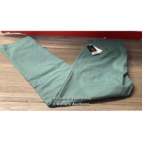 8253 - POLO RALPH LAUREN SLIM FIT TROUSERS / GREEN / 34/32 / RRP: 159 / NEW / G83