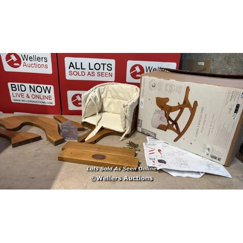 8263 - MOULIN ROTY ROCKING HORSE WITH WICKER BASKET / APPEARS NEW IN OPEN BOX - SEE IMAGES / RRP: 179 / G1