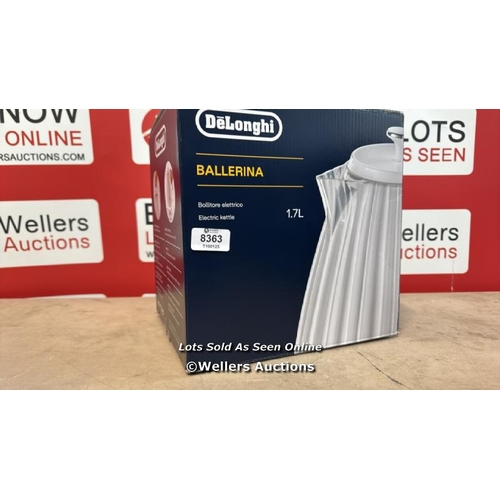 8363 - DE'LONGHI BALLERINA KETTLE / WHITE / NEW / RRP: 62.99 / G12