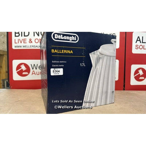 8364 - DE'LONGHI BALLERINA KETTLE / WHITE / NEW / RRP: 62.99 / G12