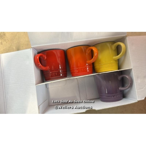 8367 - LE CREUSET ESPRESSO MUG SET / SET OF FOUR / NEW / G12