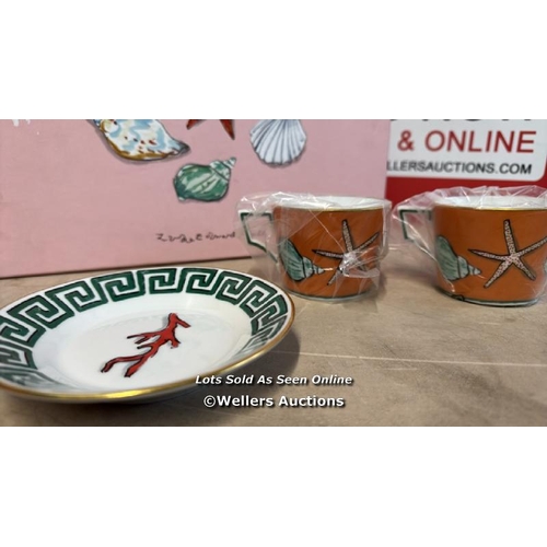 8388 - RICHARD GINORI IL VIAGGO DI NETTUNO SET / TWO CUPS, ONE SAUCER / NEW / G13